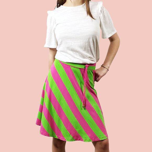 Lilly Pulitzer Pink & Green Striped Skirt Sz XS - Picture 1 of 5